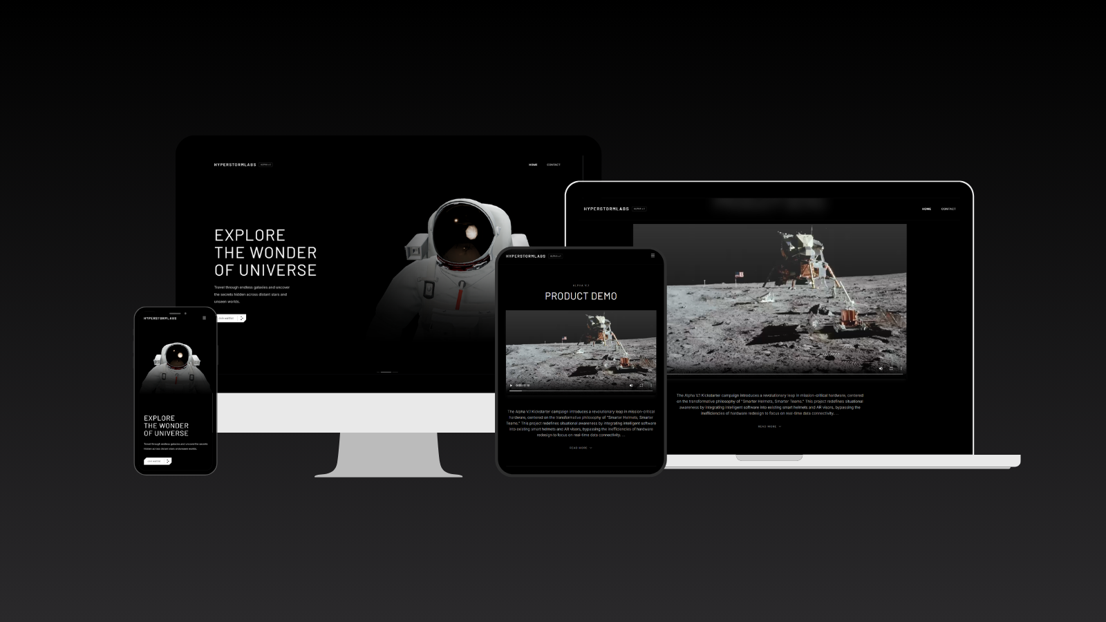 HyperStormLabs Alpha V.1 — Interactive Product Launch Experience for AR Smart Helmets